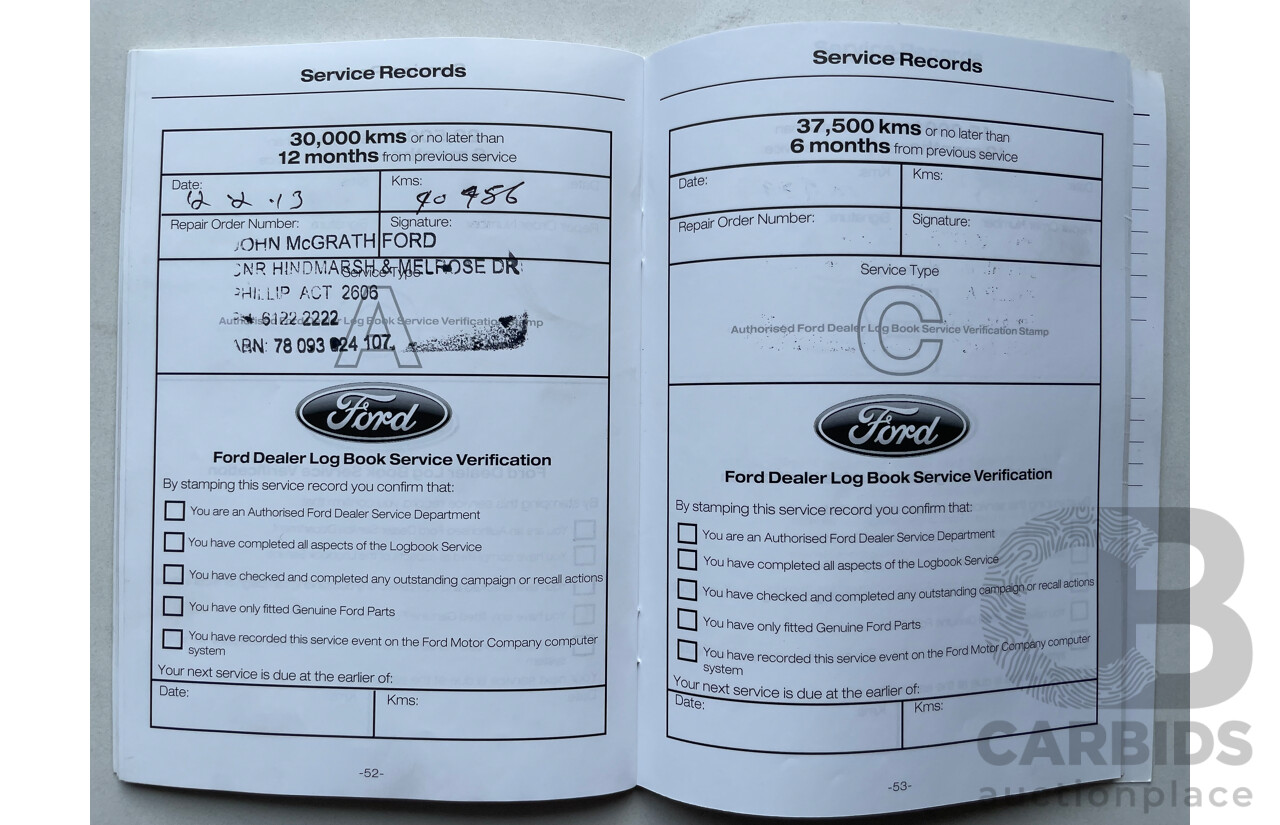 11/11 Ford Falcon  RWD FG UPGRADE C/Chas White 4.0L