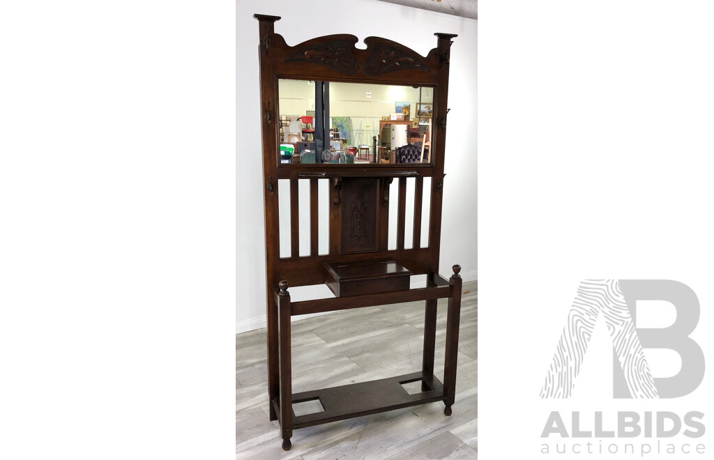 Antique Art Nouveau Hall Stand