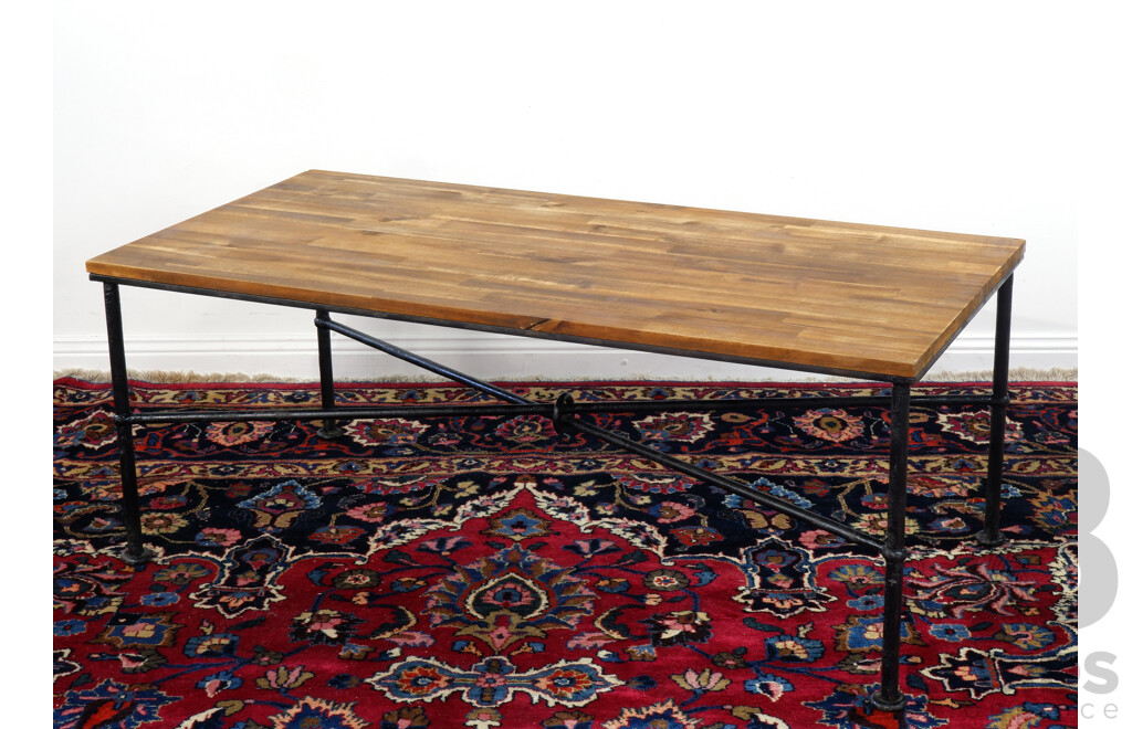 Metal Based Coffee Table with Timber Top