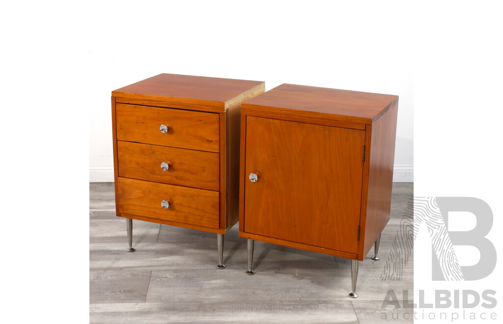 Pair of Modern Timber Bedsides