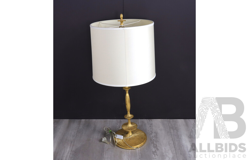 Brass Table Lamp with Fabric Shade