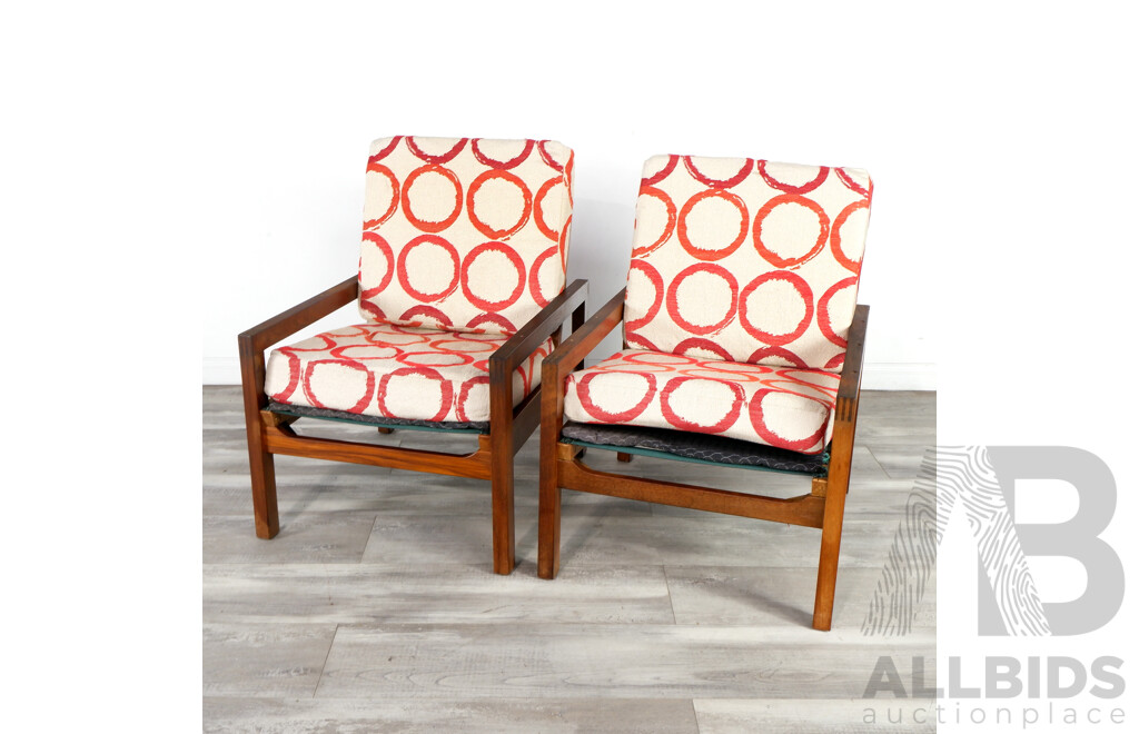 Mid Century Blackwood Framed Lounge Suite