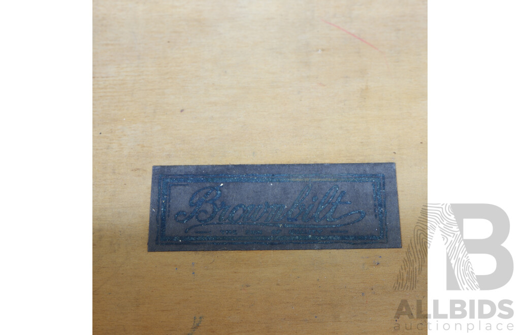 Vintage Brownbuilt Lead Light Kitchen Cupboard