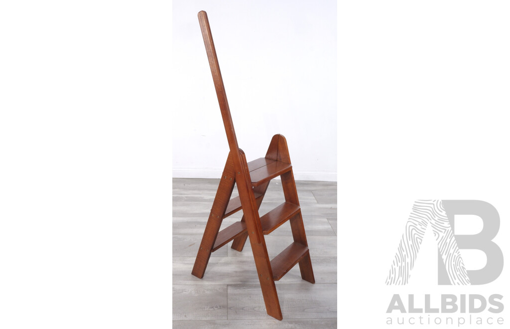 Vintage Folding Timber Library Steps