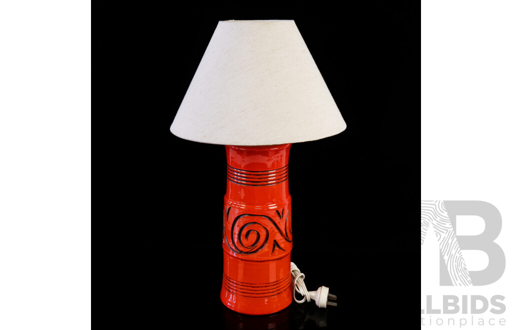 Retro Orange Ceramic Table Lamp by Bretnell Imports