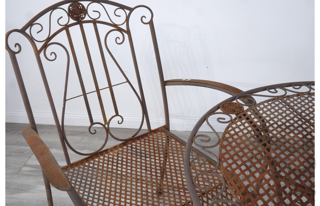 Metal Patio Table and Two Chairs