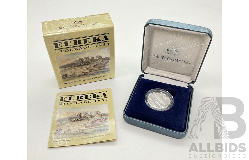 Australian RAM 2004 One Dollar Silver Proof Coin, 1854 Eureka Stockade .999