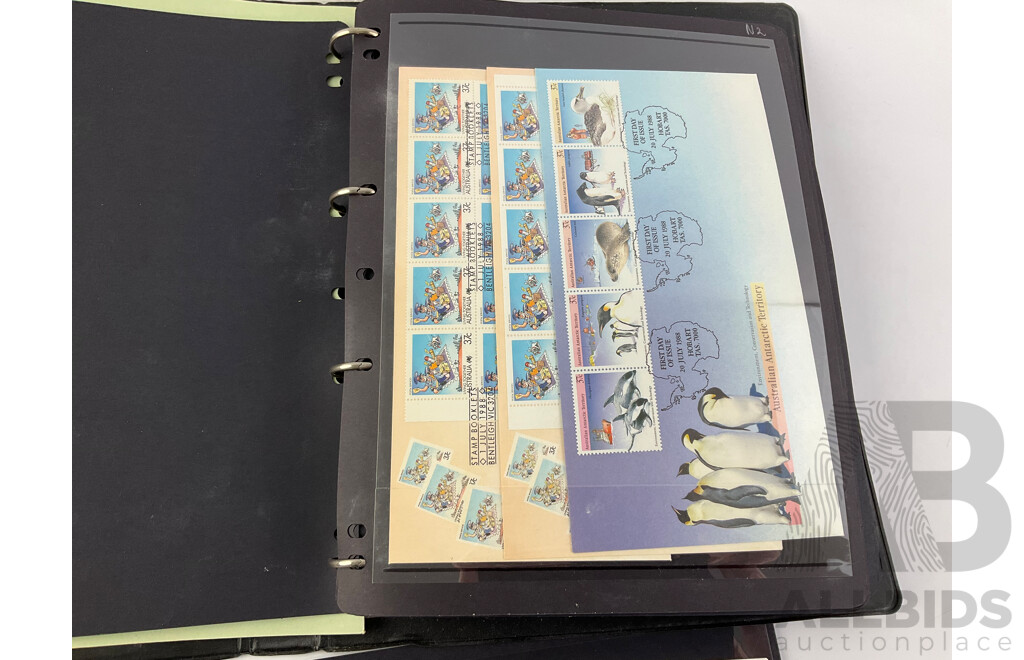 Australian 1984/88 Mint Stamp Blocks with 1988 First Day Covers