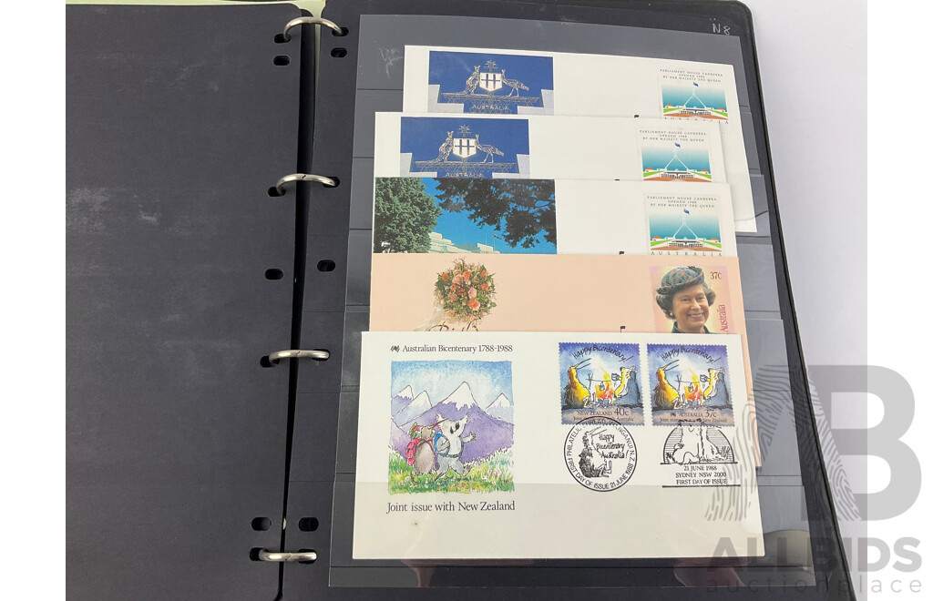 Australian 1984/88 Mint Stamp Blocks with 1988 First Day Covers