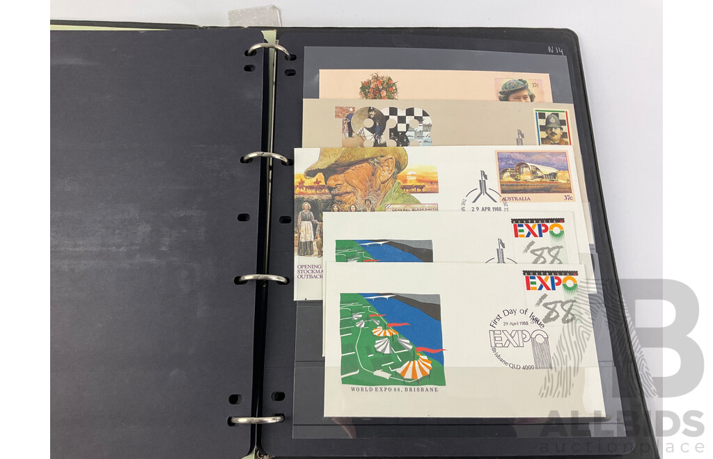 Australian 1984/88 Mint Stamp Blocks with 1988 First Day Covers