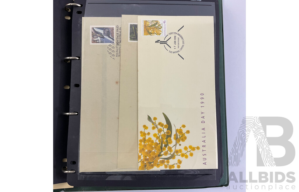 Two Albums of Australian First Day Covers, Examples Spanning 1986 to 1990