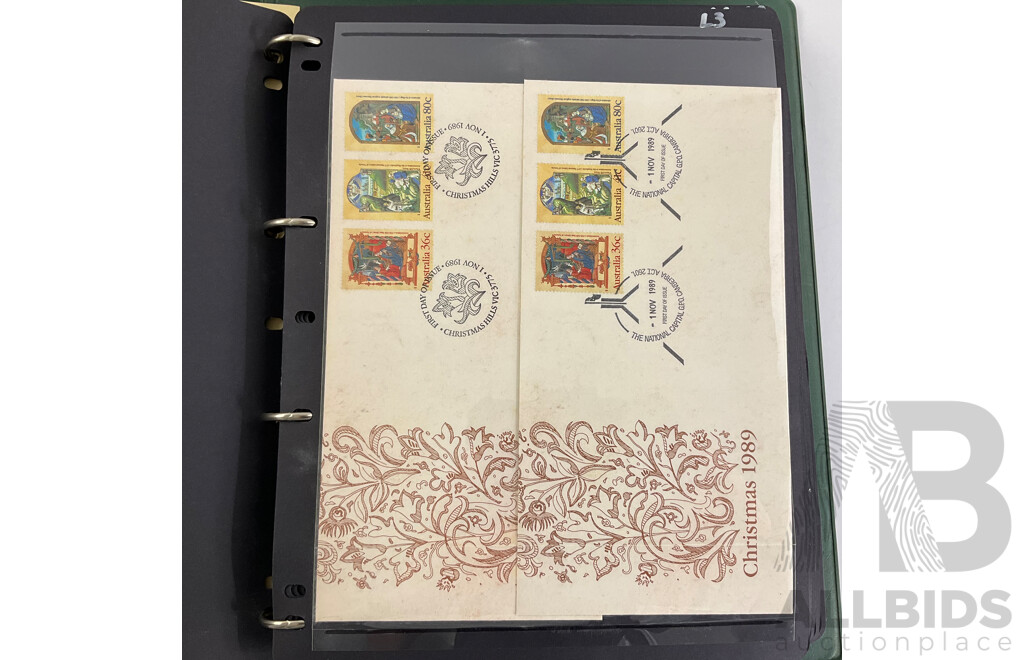 Two Albums of Australian First Day Covers, Examples Spanning 1986 to 1990