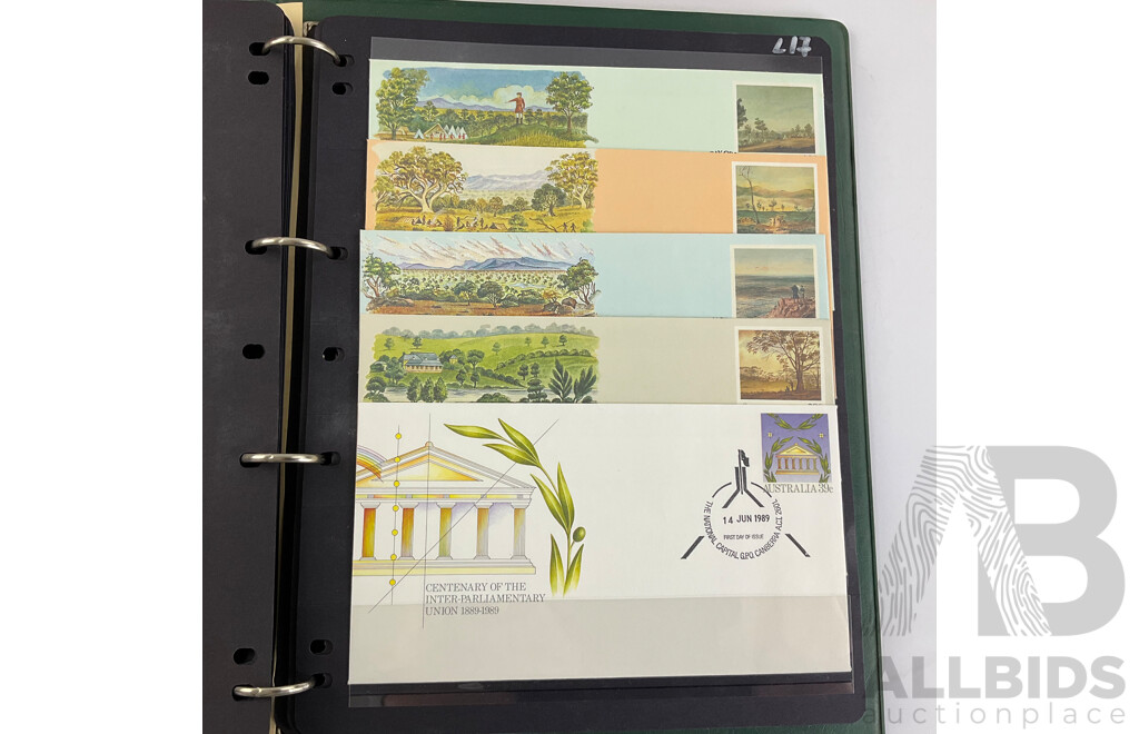 Two Albums of Australian First Day Covers, Examples Spanning 1986 to 1990