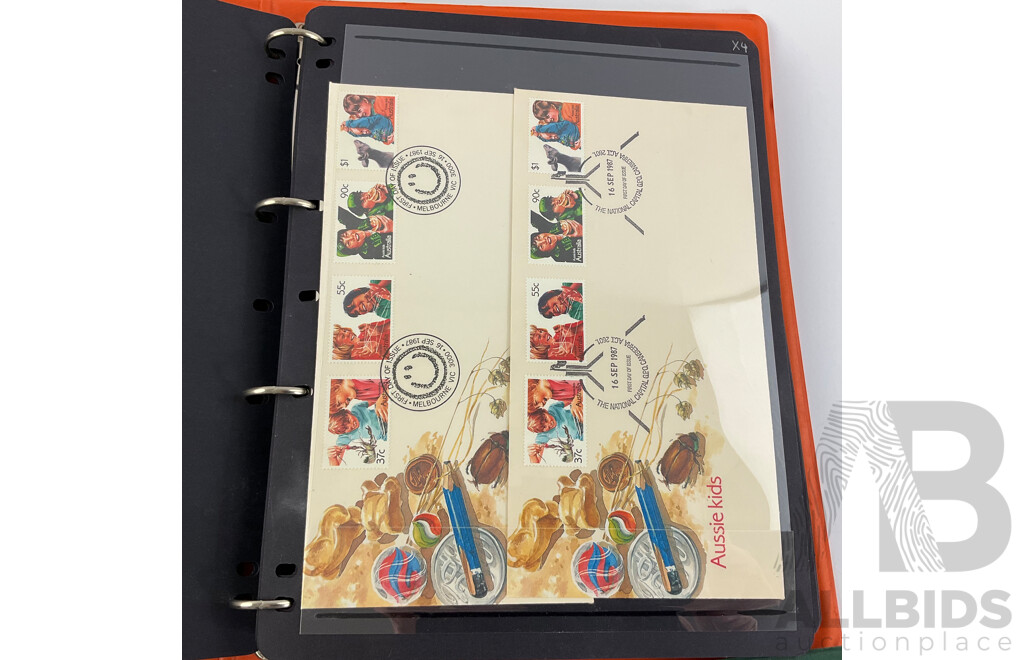 Two Albums of Australian First Day Covers, Examples Spanning 1986 to 1990
