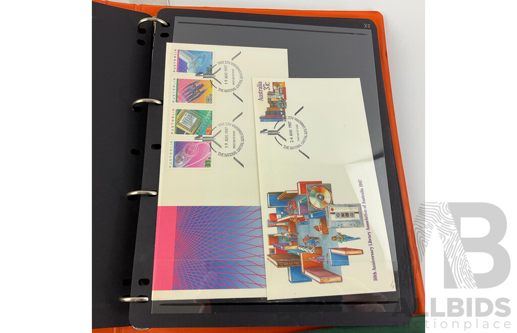Two Albums of Australian First Day Covers, Examples Spanning 1986 to 1990