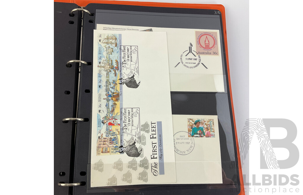 Two Albums of Australian First Day Covers, Examples Spanning 1986 to 1990