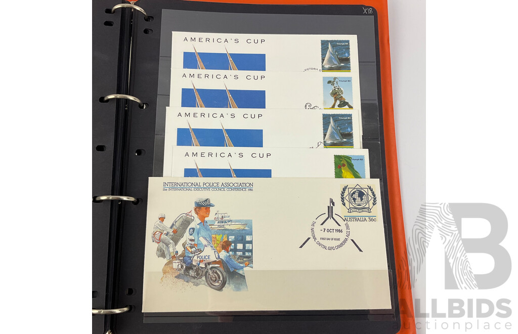 Two Albums of Australian First Day Covers, Examples Spanning 1986 to 1990