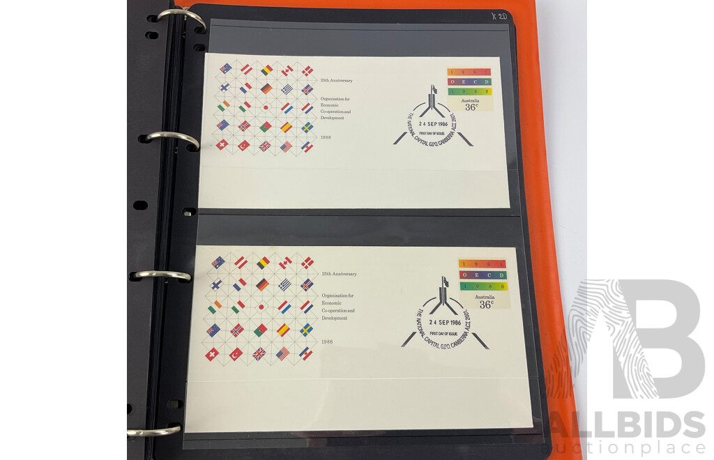 Two Albums of Australian First Day Covers, Examples Spanning 1986 to 1990