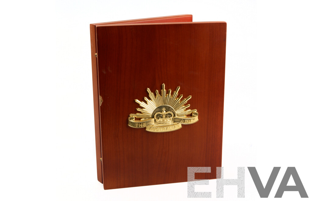 Australian Army Rising Sun Badge Set in Presentation Box