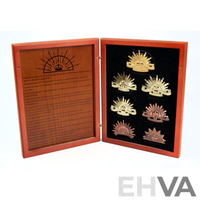 Australian Army Rising Sun Badge Set in Presentation Box