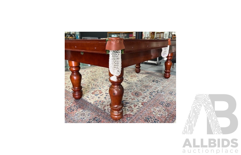 Large Green Felt Pool Table