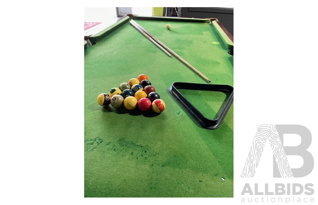 Large Green Felt Pool Table