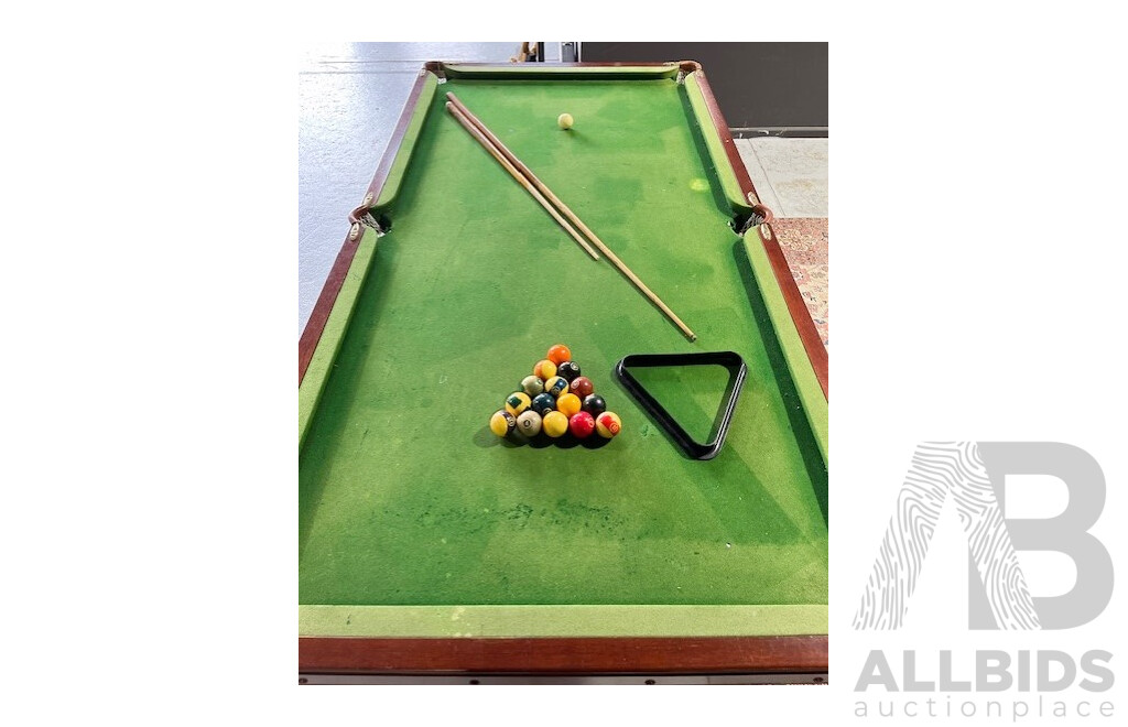 Large Green Felt Pool Table