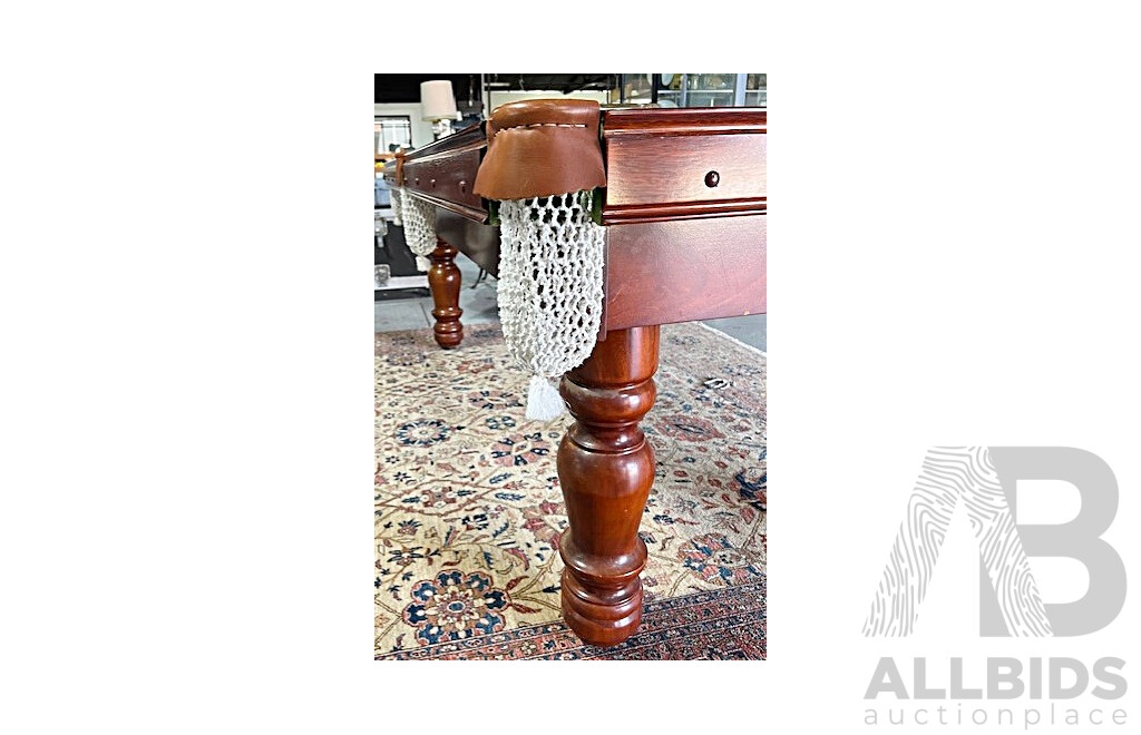 Large Green Felt Pool Table