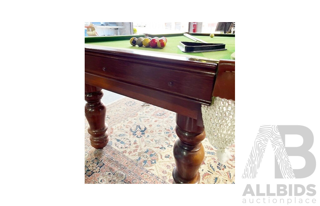 Large Green Felt Pool Table