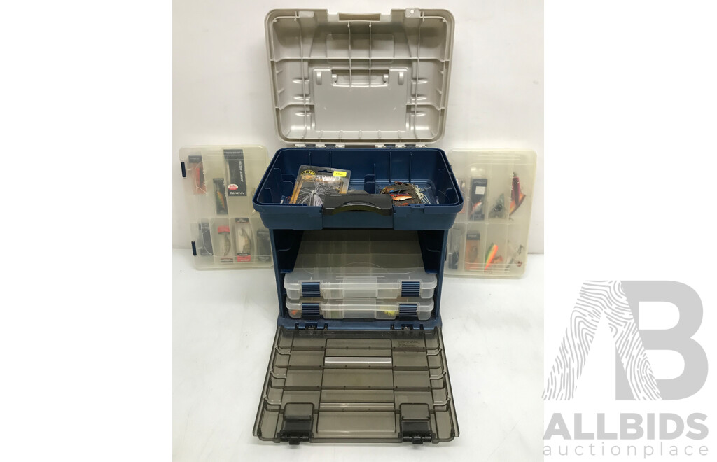 Plano 4 Rack System Container with Assorted Fishing Lures