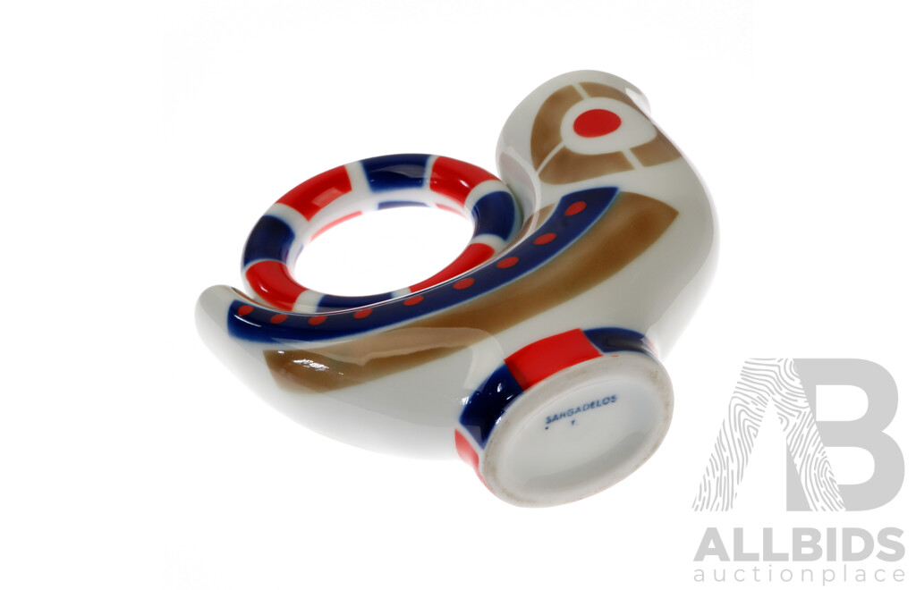 Mid Century Spanish Jarra Saradelos Porcelain Rooster Vase