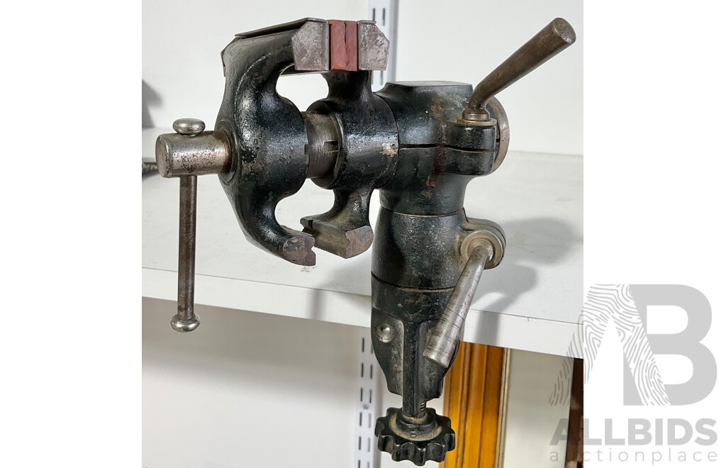 Vintage Double Head Swivel Bench Vice