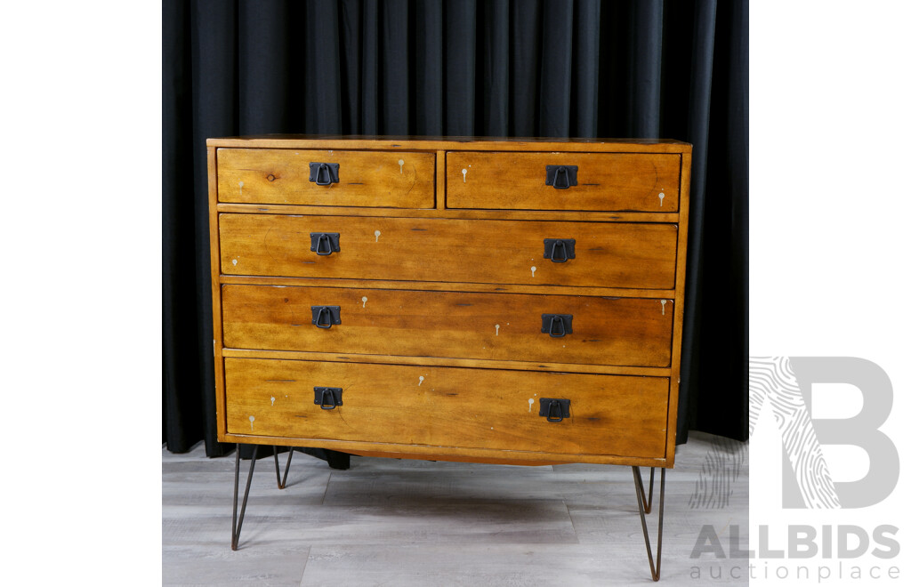 Elm Chest of Five Drawers