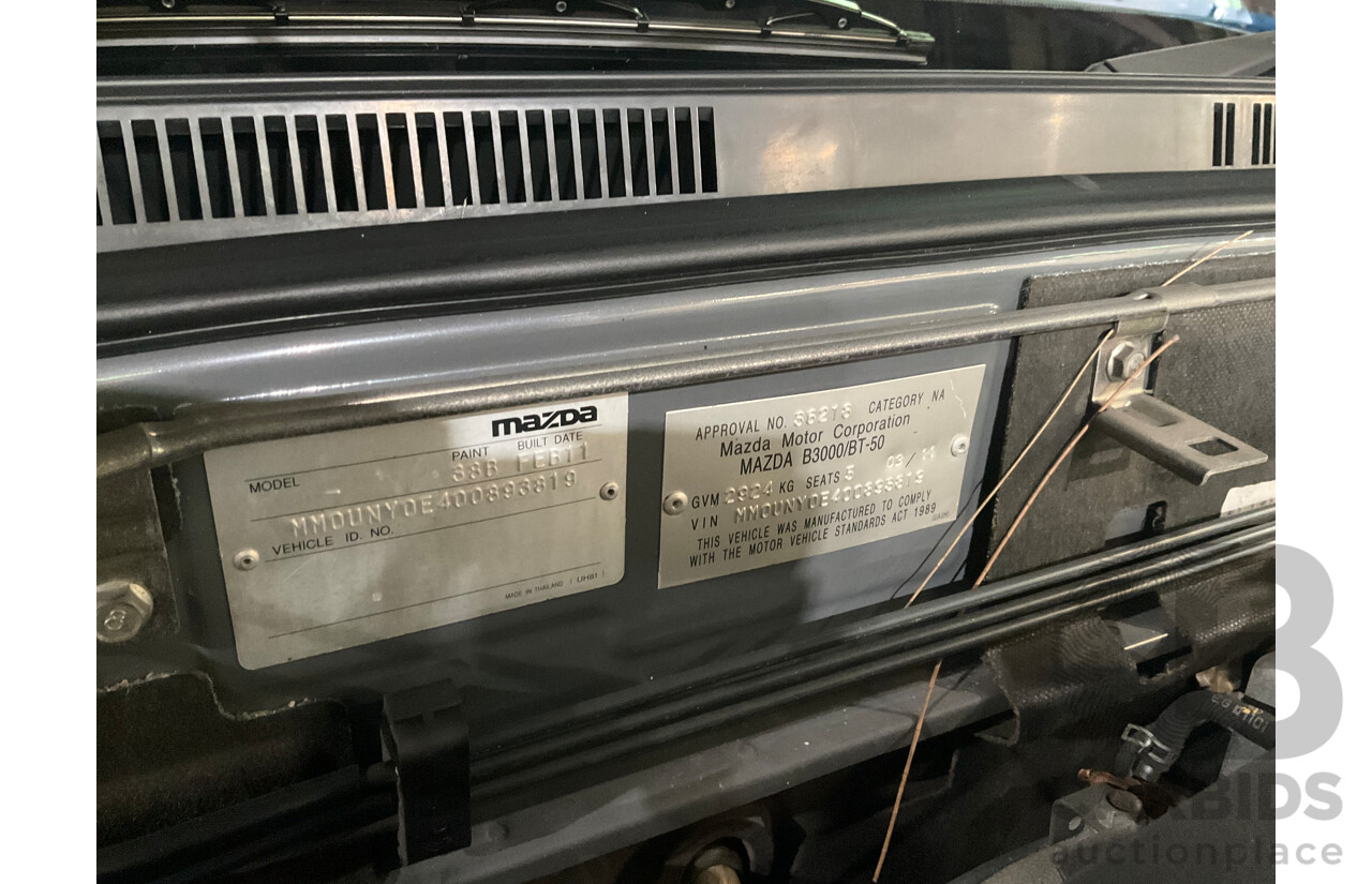 3/2011 Mazda Bt50 BOSS B3000 DX (4x2) 09 UPGRADE Dual Cab P/Up Grey Turbo Diesel 3.0L