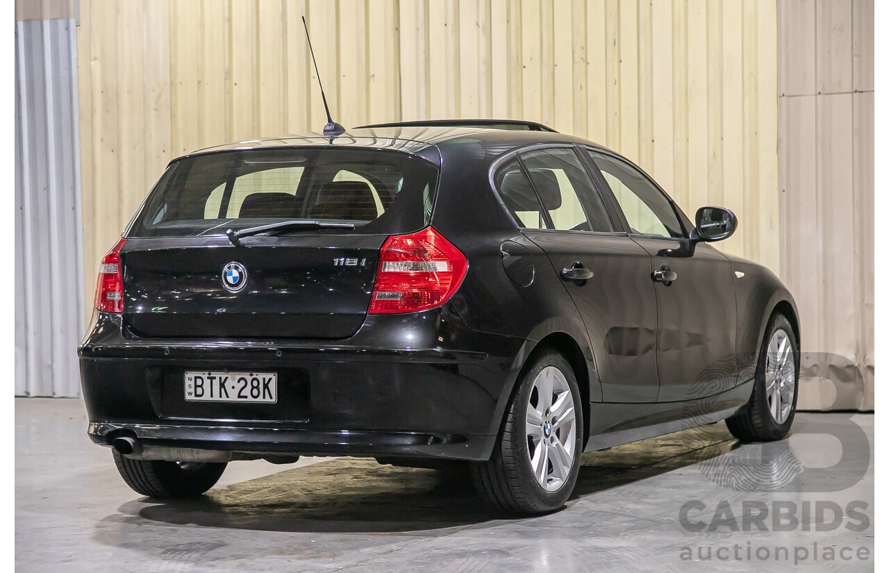 6/2010 BMW 118i E87 MY10 5d Hatchback Black 2.0L