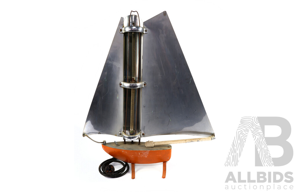 Antique Art Deco Bunting Electric Sailboat Form Radiant Heater