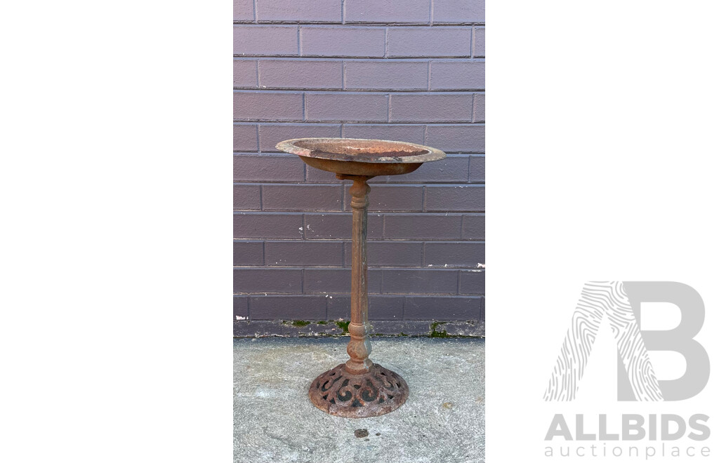 Antique Cast Iron Birdbath