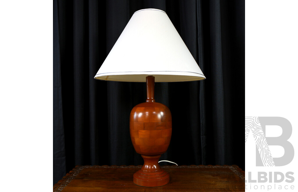 Bulbous Timber Table Lamp