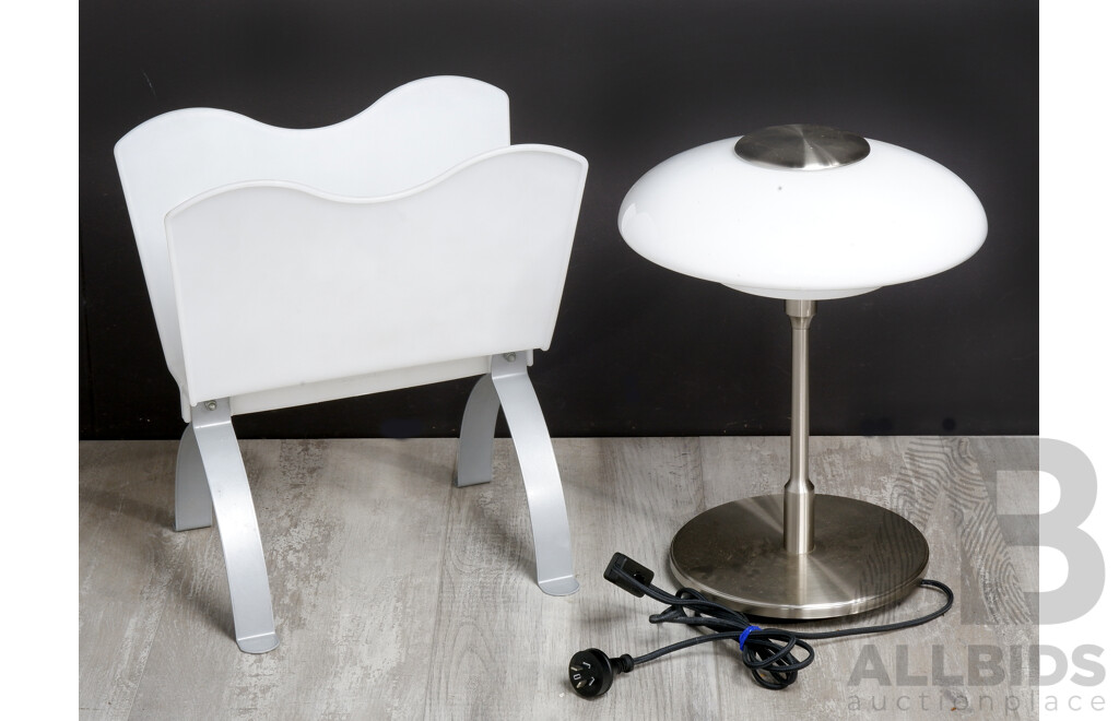 Ikea Magazine Rack and Table Lamp