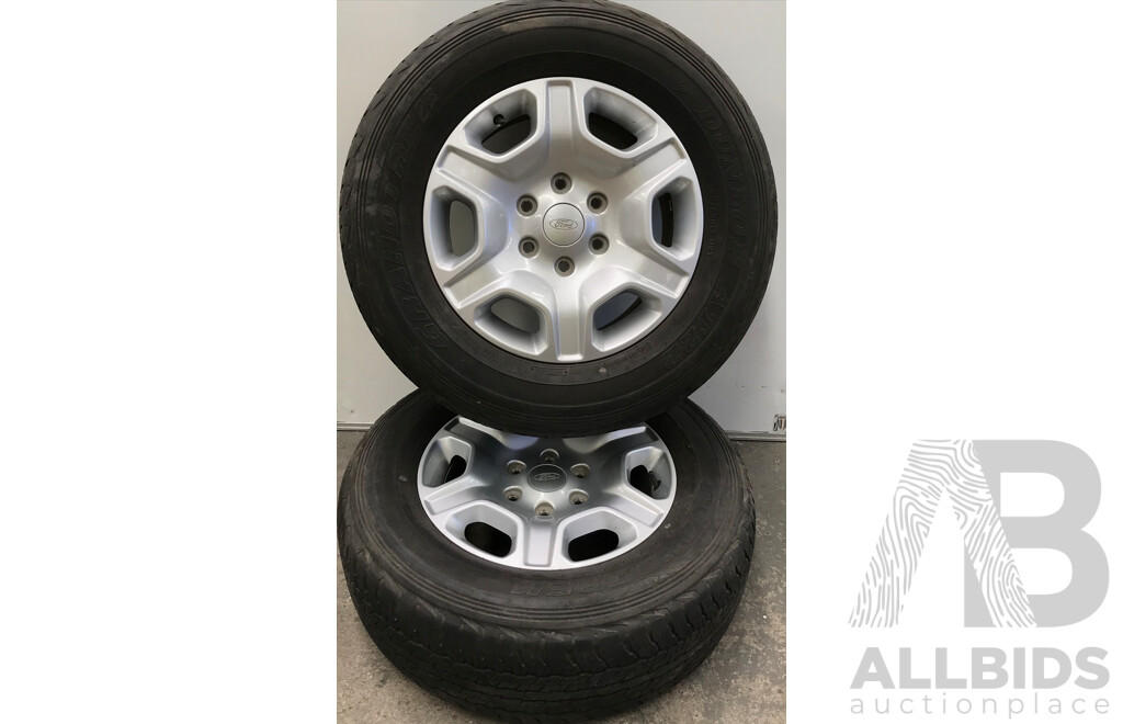 Ford Ranger 17 Inch Six Stud Alloy Wheels with Dunlop AT22 Tyres - Lot of Two