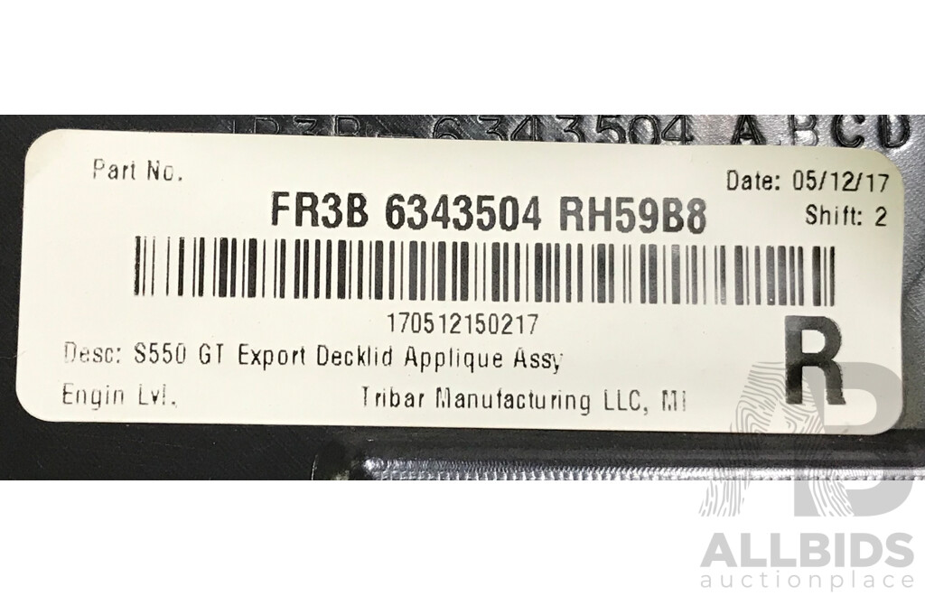 2015-2017 Ford Mustang GT S550 Deck Lid Applique Trim - New