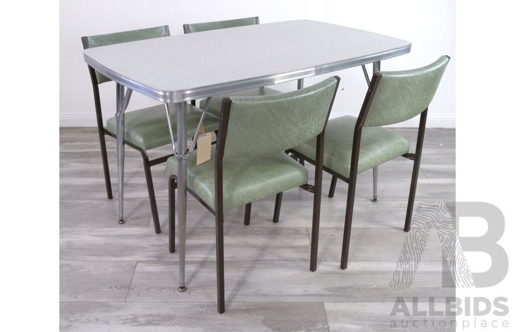 Retro Formica and Chrome Kitchen Table and Four Chairs