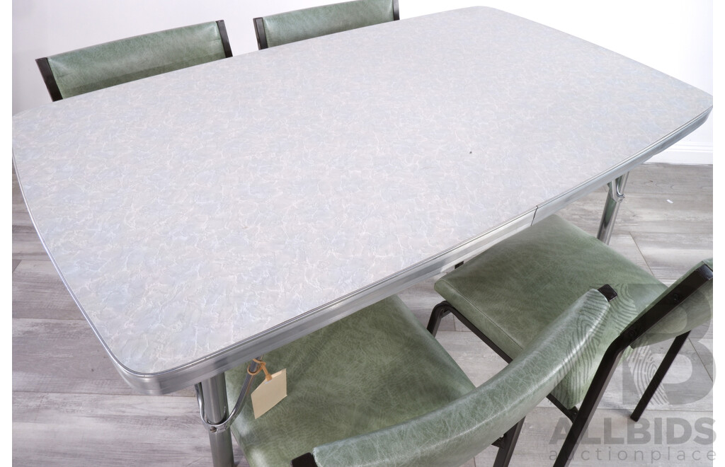 Retro Formica and Chrome Kitchen Table and Four Chairs