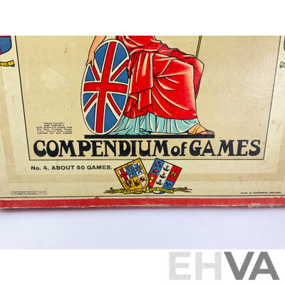 Vintage 1940s Chad Valley the Britannia Compendium of Games Includes Cards, Dice, Tiddly Winks, Dominos and Much More