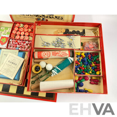 Vintage 1940s Chad Valley the Britannia Compendium of Games Includes Cards, Dice, Tiddly Winks, Dominos and Much More