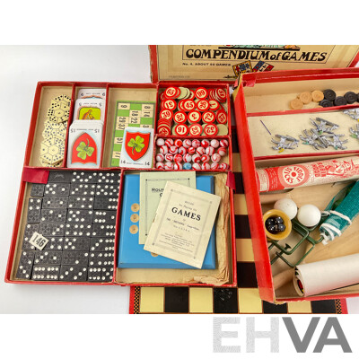 Vintage 1940s Chad Valley the Britannia Compendium of Games Includes Cards, Dice, Tiddly Winks, Dominos and Much More