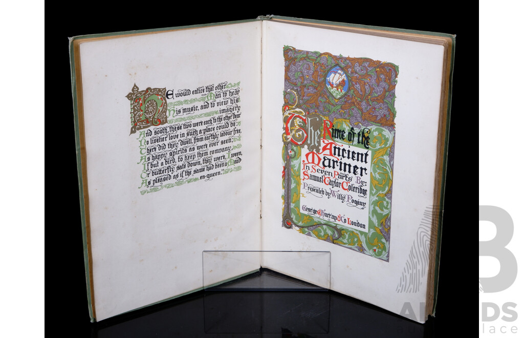 The Rime of the Ancient Mariner, Samuel Taylor Coleridge, Illustrated by Willie Pogany, George Harrup & Co, London, Embossed Hardcover