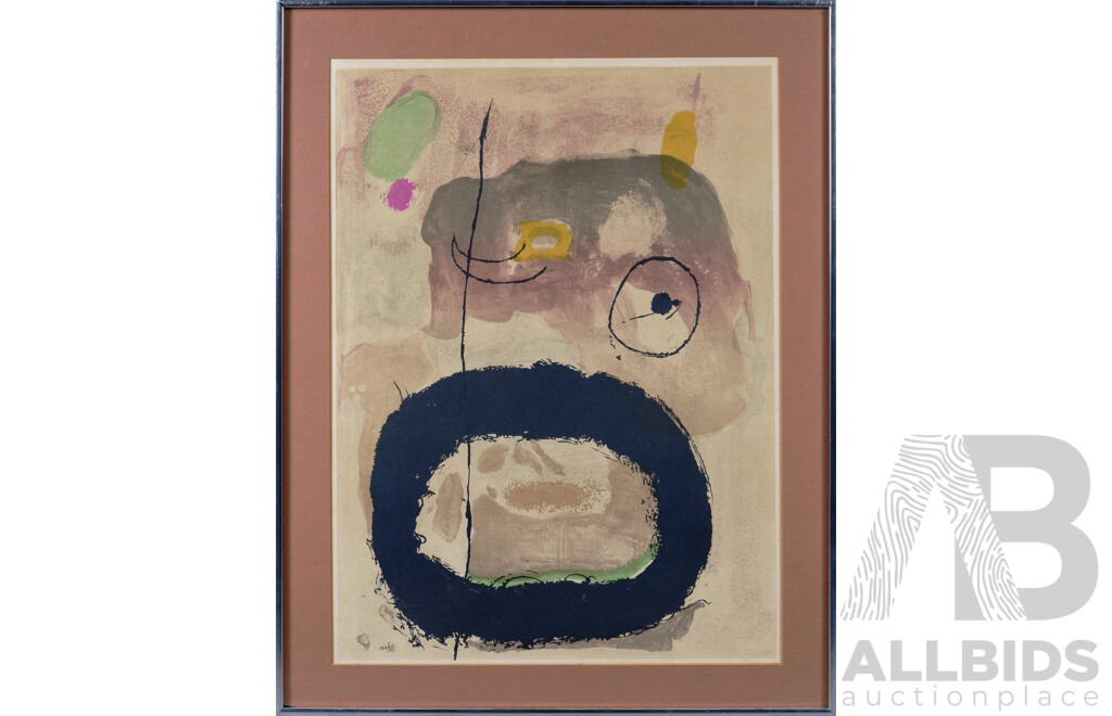 Framed Lithograph After Joan Miro (1893-1983, Spanish), Untitled