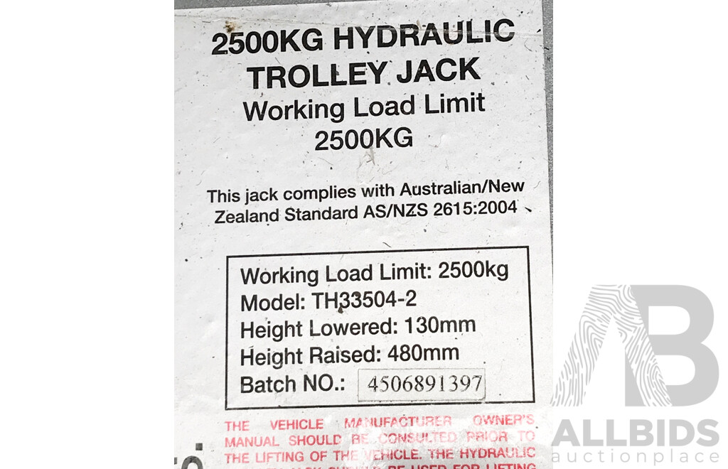 SCA 2500KG Trolley Jack