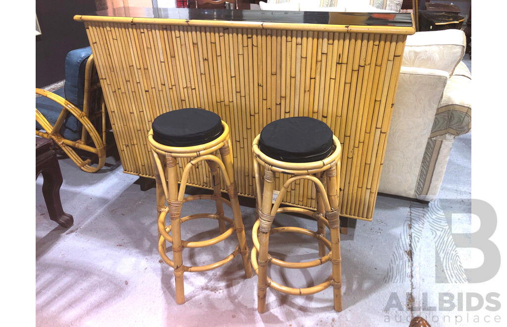 Vintage Bamboo Bar Unit